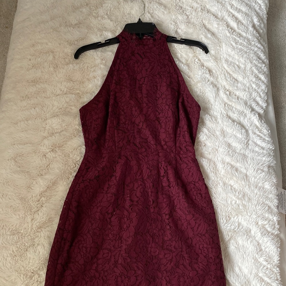 Red lace sheath dress BCBGeneration